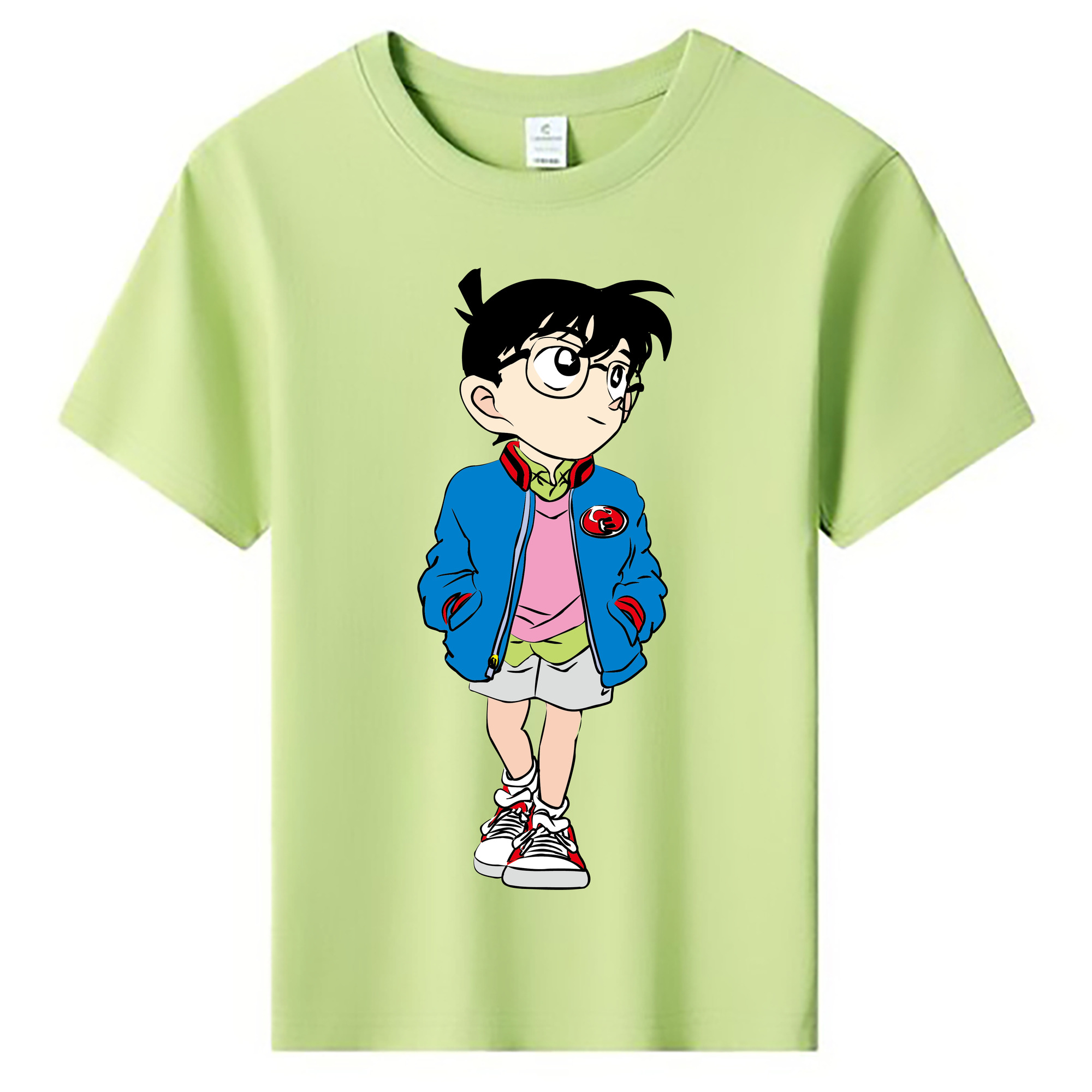 （画像用） 名探偵コナン 江戸川 コナン Detective Conan Conan Edogawa 綿100％キッズTシャツ（フロントプリント）